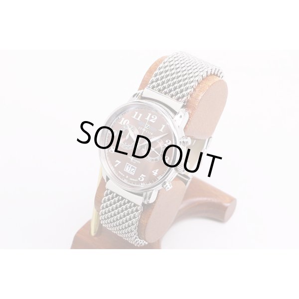 ツェッペリン　LZ127　クロノグラフ　茶文字盤　サイド