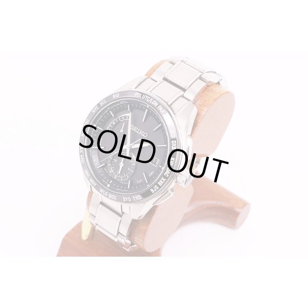 セイコー　ブライツワールドタイム　SAGA167　電波ソーラー　黒文字盤　サイド