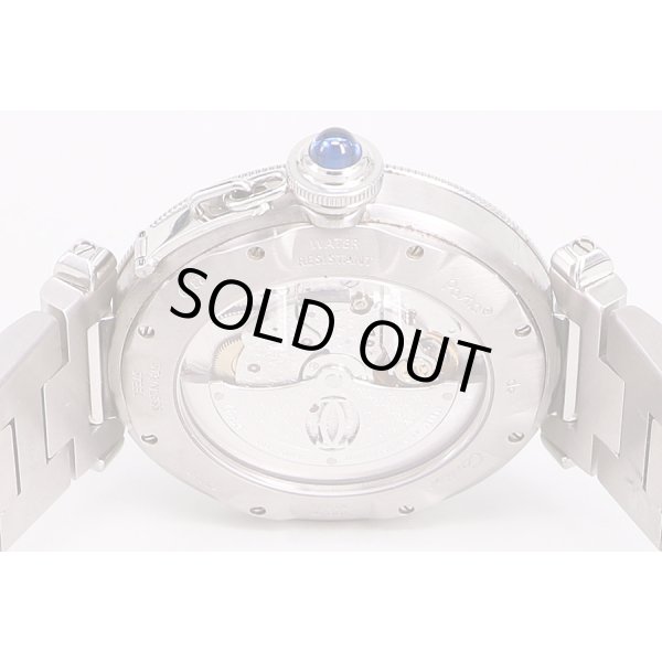 カルティエ　パシャ３８　フラットグリッド　白文字盤　裏面拡大