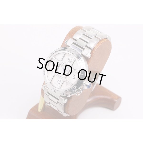 カルティエ　パシャ３８　フラットグリッド　白文字盤　サイド