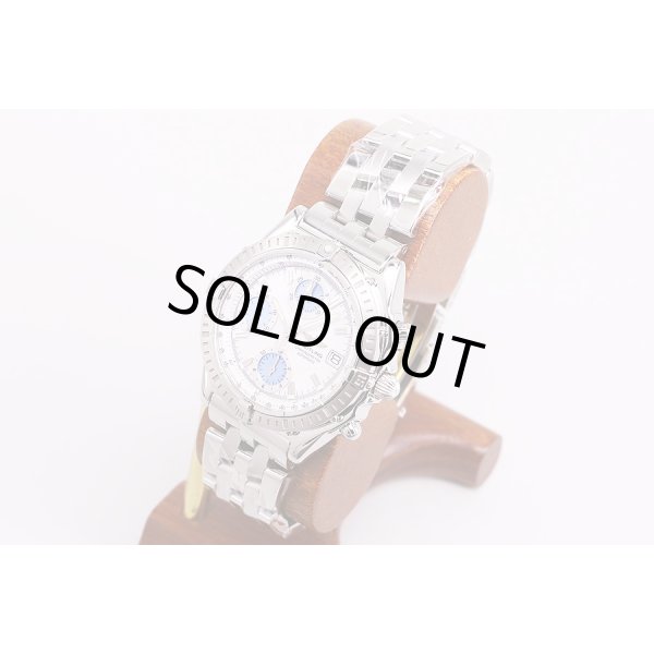 ブライトリング　クロノマット　A13352　日本限定　白／青シェル文字盤　サイド