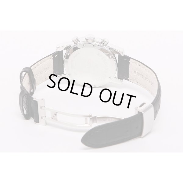 エベラール　クロノ４　ラウンド　青文字盤　革ベルト