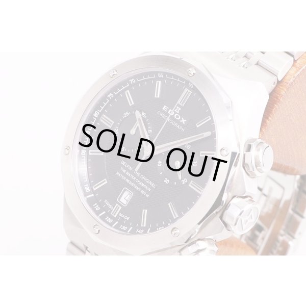 エドックス　デルフィン　クロノグラフ　１０１０８　黒文字盤　サイド拡大