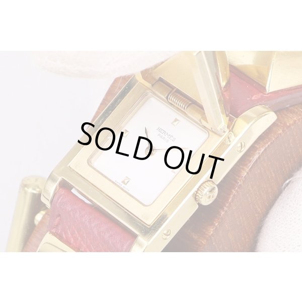 エルメス　メドール　白文字盤　サイド(2)拡大