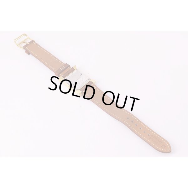 エルメス　Ｈウォッチ　HH1.210　白文字盤　革ベルト裏面状態