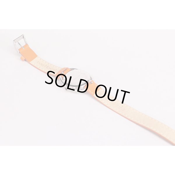 サントノーレ　カリスマ　銀文字盤　革ベルト状態裏面