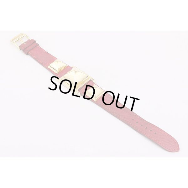 エルメス　メドール　白文字盤　革ベルト表面状態