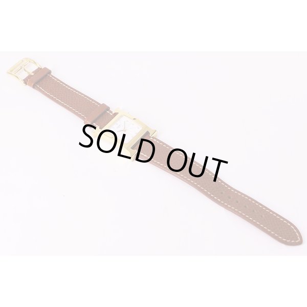 エルメス　Ｈウォッチ　HH1.210　白文字盤　革ベルト表面状態