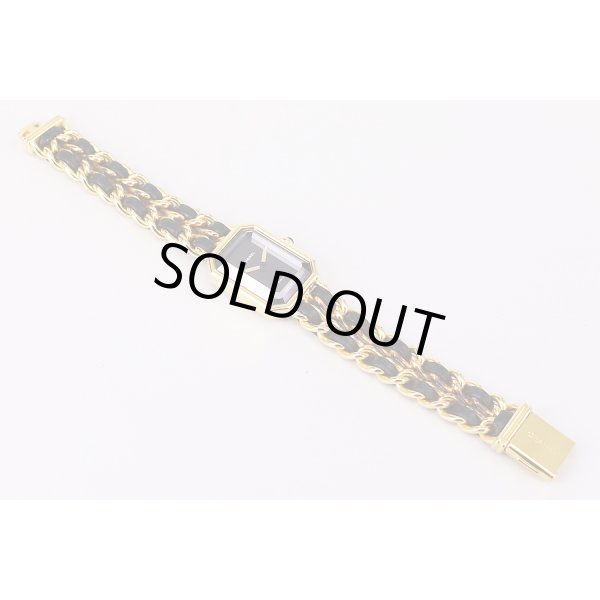 シャネル　プルミエール　Ｍ　黒文字盤　革ブレス状態　表面