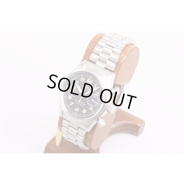 オメガ　ダイナミック　クロノ　5240.50　黒文字盤　橙インデックス　サイド