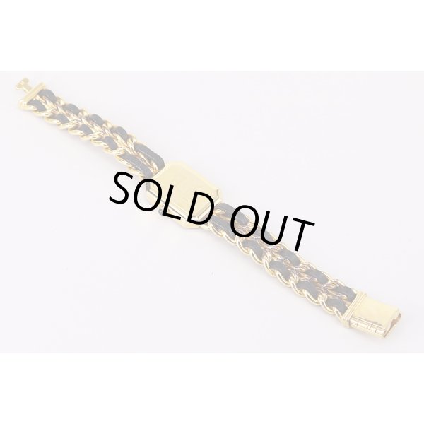 シャネル　プルミエール　Ｍ　黒文字盤　革ブレス状態　裏面