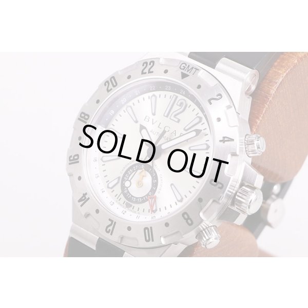 ブルガリ　ディアゴノ　GMT40S　銀文字盤　サイド拡大