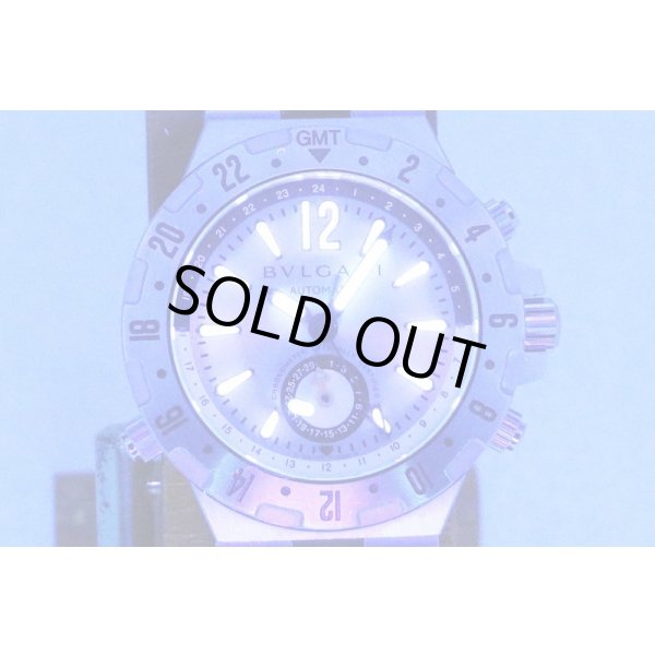 ブルガリ　ディアゴノ　GMT40S　銀文字盤　ライト