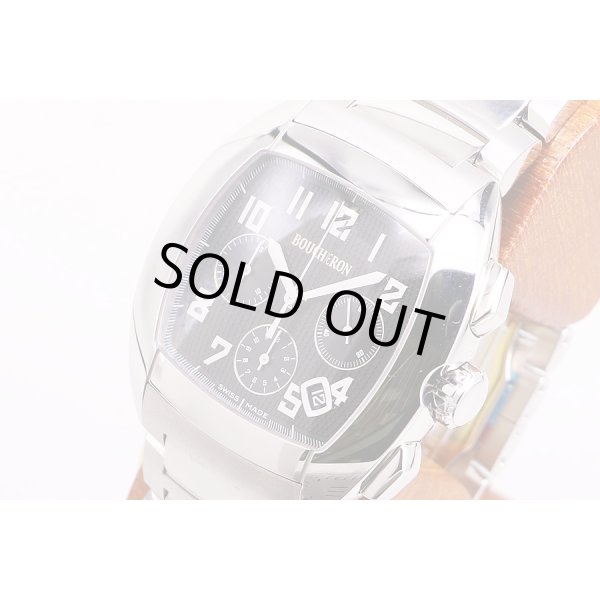 ブシュロン　MEC　クロノグラフ　WA006202　黒文字盤　サイド拡大