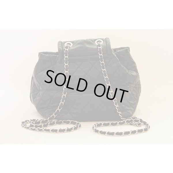 シャネル　２ＷＡＹショルダーバック シルバー金具　黒　裏面