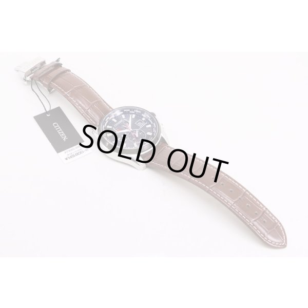シチズン　ダブルダイレクトフライト　AT9065-00E　黒文字盤　革ベルト状態　表面