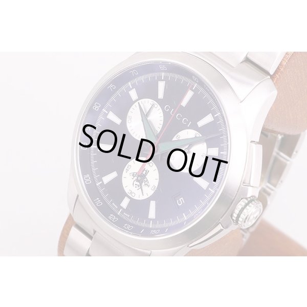 グッチ　Ｇタイムレス　クロノ　126.2　黒文字盤　蜂　サイド拡大
