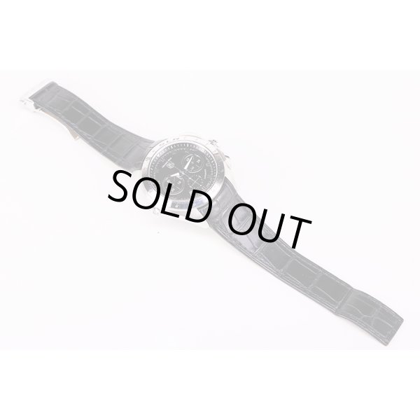 タグホイヤー　SLR　CAG2110　クロノグラフ　黒文字盤　革ベルト状態　表面