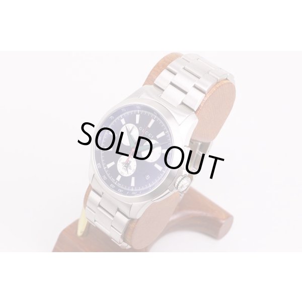 グッチ　Ｇタイムレス　クロノ　126.2　黒文字盤　蜂　サイド