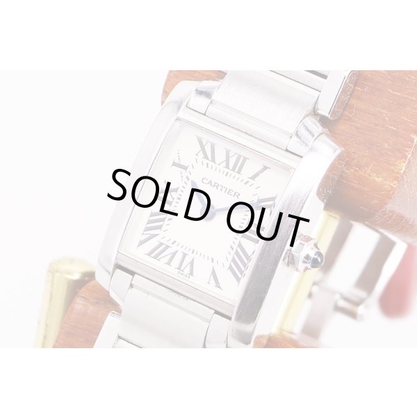 カルティエ　タンクフランセーズＳＭ　白文字盤　サイド拡大
