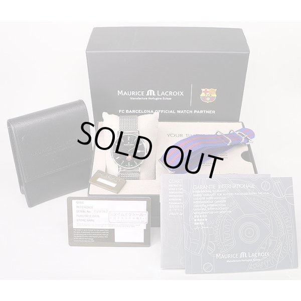 モーリス・ラクロア　エリロスデイト　EL1087　FCバルセロナ　黒文字盤　箱・保証書・替えナイロンベルト