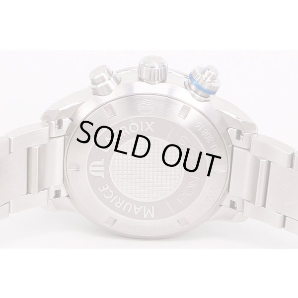 モーリス・ラクロア　ポントスＳ　クロノ　PT6008　黒文字盤　ナトーブルー　裏面拡大