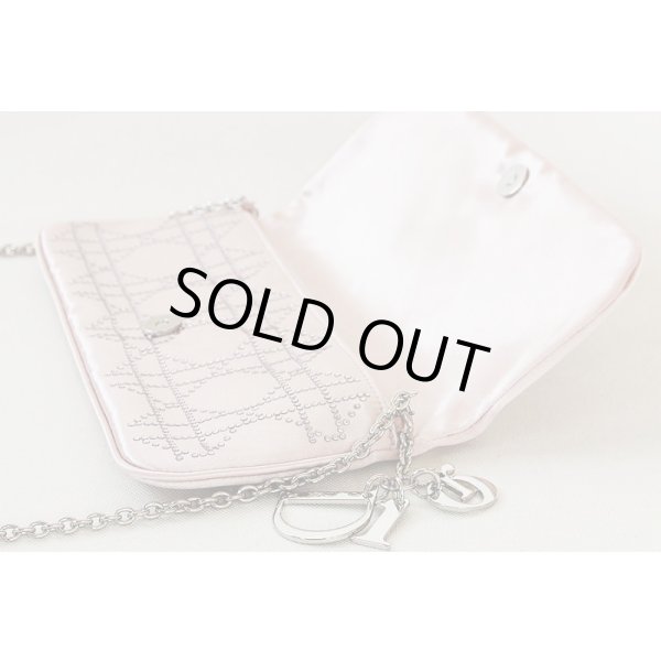 クリスチャンディオール　パーティバッグ　(ピンク・ラインストーン)　中身(2)