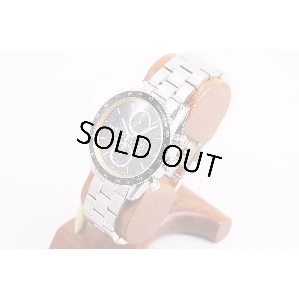 タグホイヤー　カレラ　リングマスター　CV201V　黒文字盤　金色リング　サイド