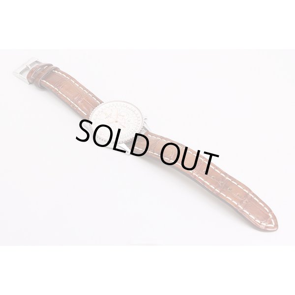 ブライトリング　ナビタイマー　モンブリラン　Ａ４１７３０　銀文字盤　革ベルト状態表面