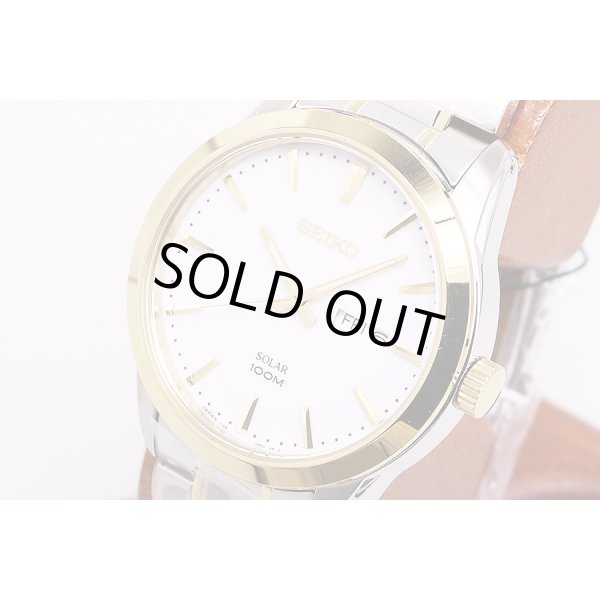 セイコー　ソーラー　ＳＮＥ３６４Ｊ１　白文字盤　サイド拡大