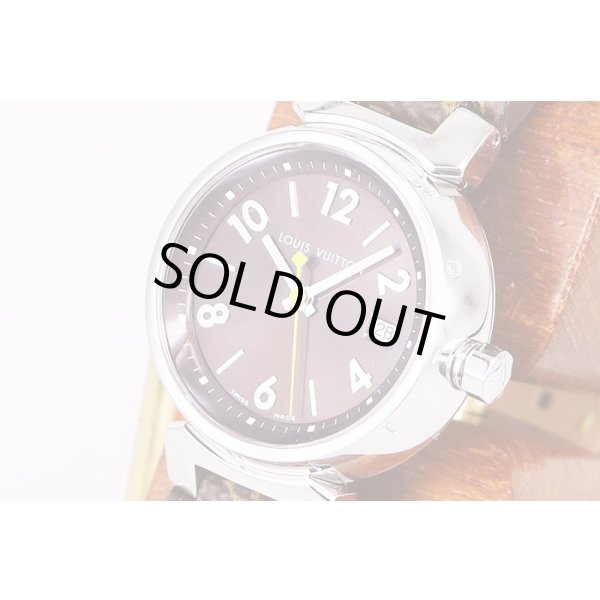 ルイヴィトン　タンブール　Ｑ１２１１　茶文字盤　サイド拡大