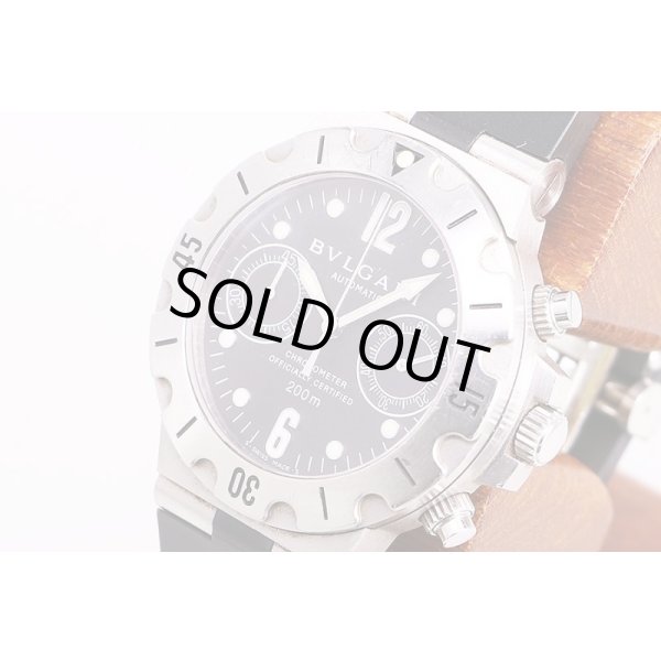 ブルガリ　スクーバクロノグラフ　ＳＣ３８Ｓ　黒文字盤　サイド拡大