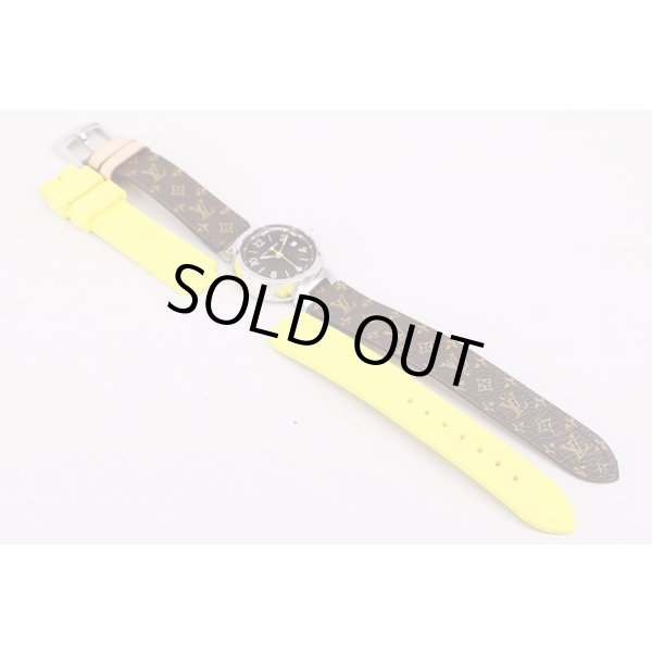 ルイヴィトン　タンブール　Ｑ１２１１　茶文字盤　替えラバーベルト