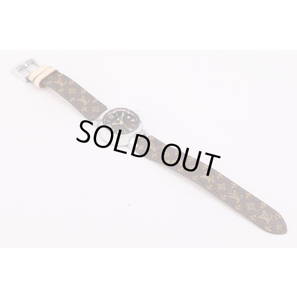 ルイヴィトン　タンブール　Ｑ１２１１　茶文字盤　革ベルト状態　表面