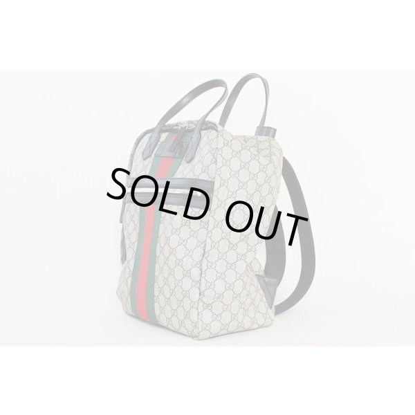 グッチ　バックパック 495558 001998　ベージュ／エボニー　サイド