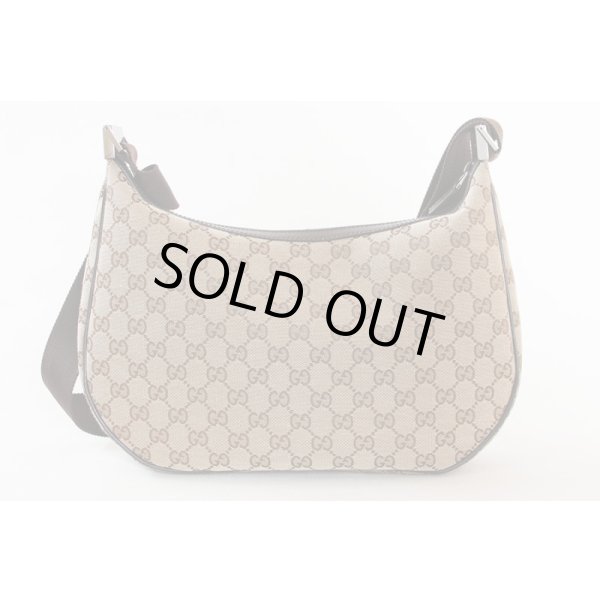 グッチ　GGキャンバス ショルダーバック　122790 001998 ベージュ／ブラウン　裏面