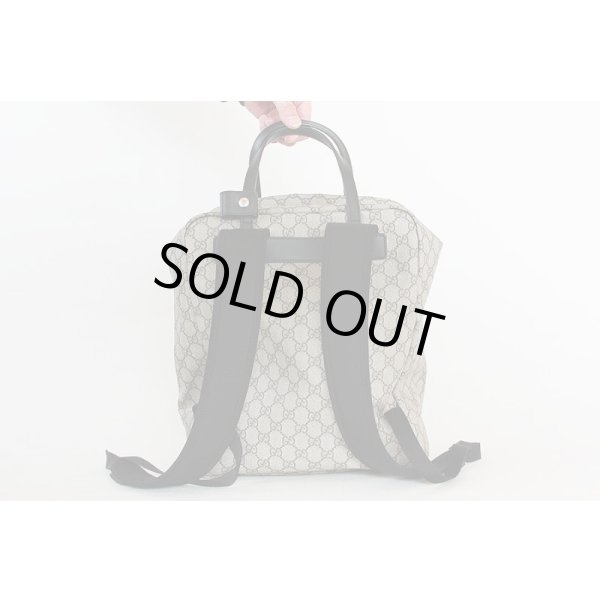 グッチ　バックパック 495558 001998　ベージュ／エボニー　裏面