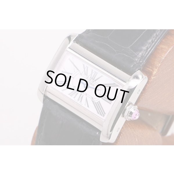 カルティエ　ミニタンクディバン　２５９９　ピンクシェル文字盤　サイド拡大