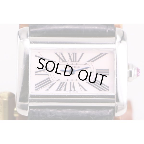 カルティエ　ミニタンクディバン　２５９９　ピンクシェル文字盤　表面