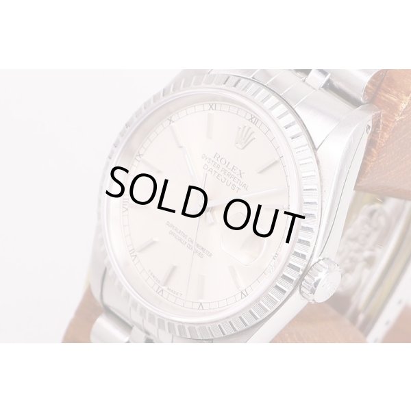 ロレックス　１６２２０　L２５１１４８　銀文字盤　エンジンターンドベゼル　サイド拡大