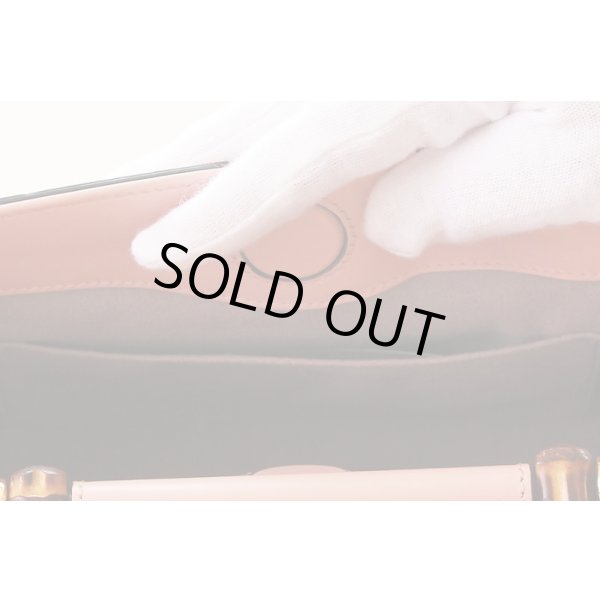 グッチ　バンブーニムフェア2WAYハンドバック 470271 520981 ピンク　中身拡大