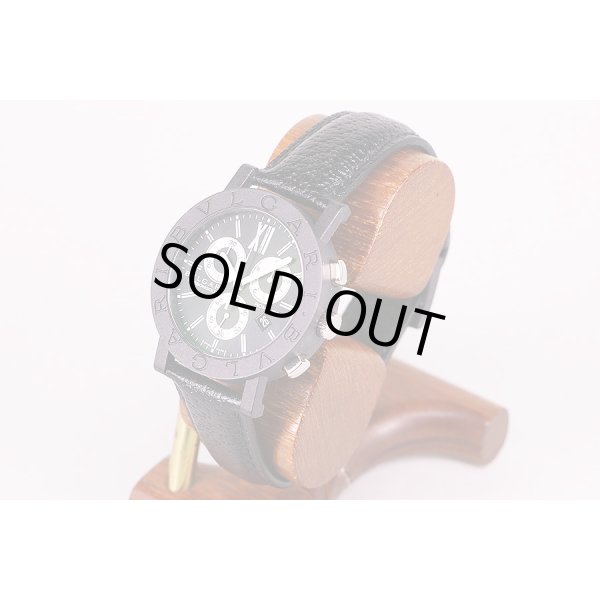 ブルガリ　カーボンゴールド　ＢＢ３８ＣＬＣＨ　黒文字盤　サイド