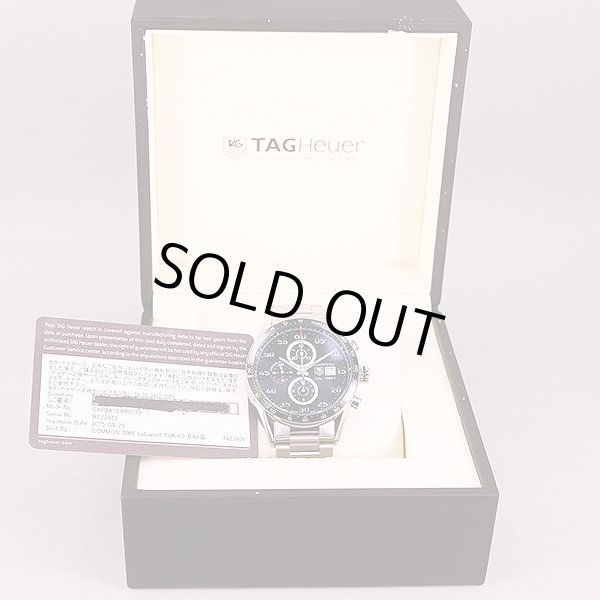 タグホイヤー　カレラ　クロノ　ＣＡＬ１８８７　ＣＡＲ２Ａ１０　紺文字盤　箱・保証書