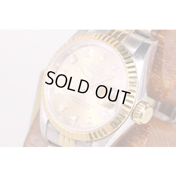 ロレックス　６９１７３Ｇ　９８７９９３１（８７年）旧１０Ｐ　シャンパン文字盤　サイド拡大