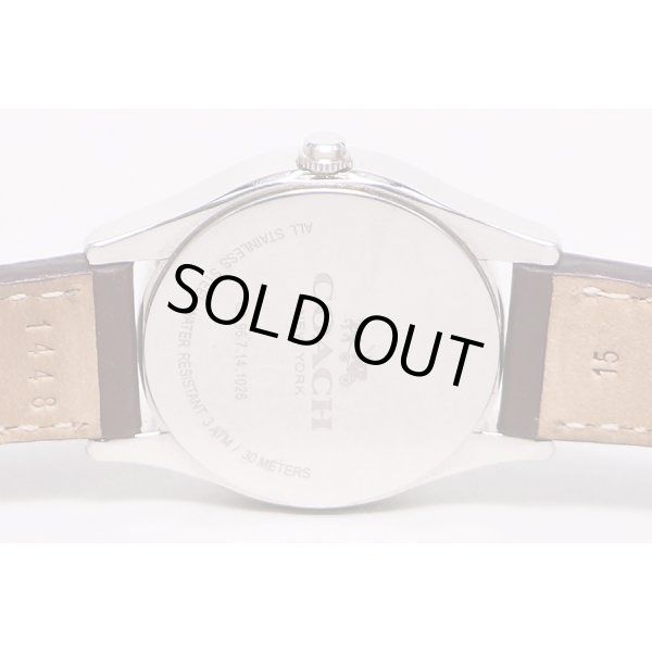 コーチ　ＣＡ９６．７．１４　銀ロゴ文字盤　裏面拡大