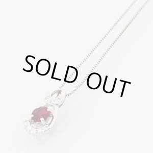 画像: PT850/900　ルビーダイアイリペンダントネックレス　0.28ct 0.06ct 2.50g