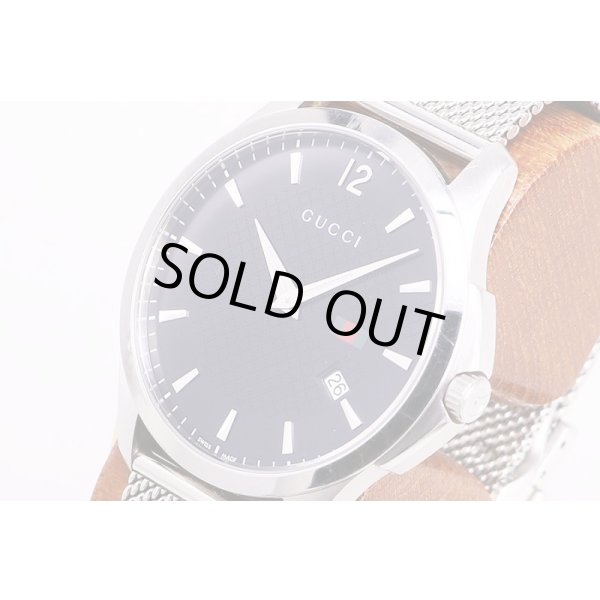 グッチ　タイムレス　ＹＡ１２６．３　黒文字盤　サイド拡大