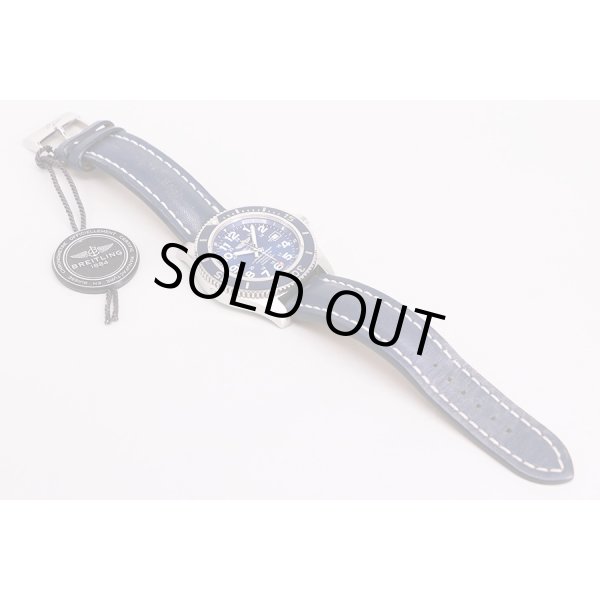 ブライトリング　スーパーオーシャン４４　Ａ１７３９２　青文字盤　革ベルト状態　表面