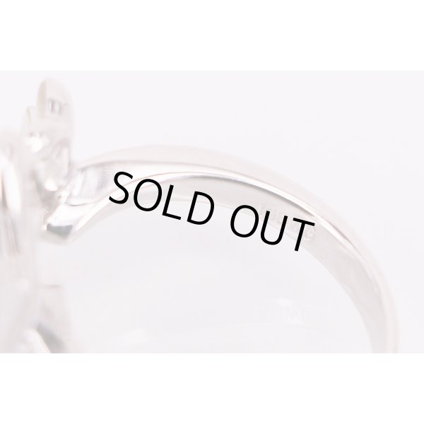 K18WG シェルダイアイリリング 0.08ct 7.10g　刻印(1)