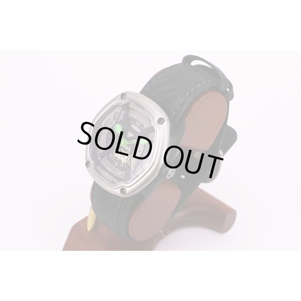 ディートリッヒ　オーガニックタイム　ＯＴ－１　スケルトン黒文字盤　緑色針　サイド